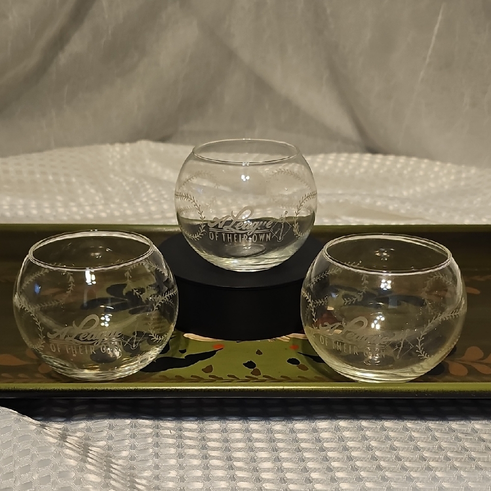 VTG - "A League Of Their Own" Clear Glass Baseball Glasses